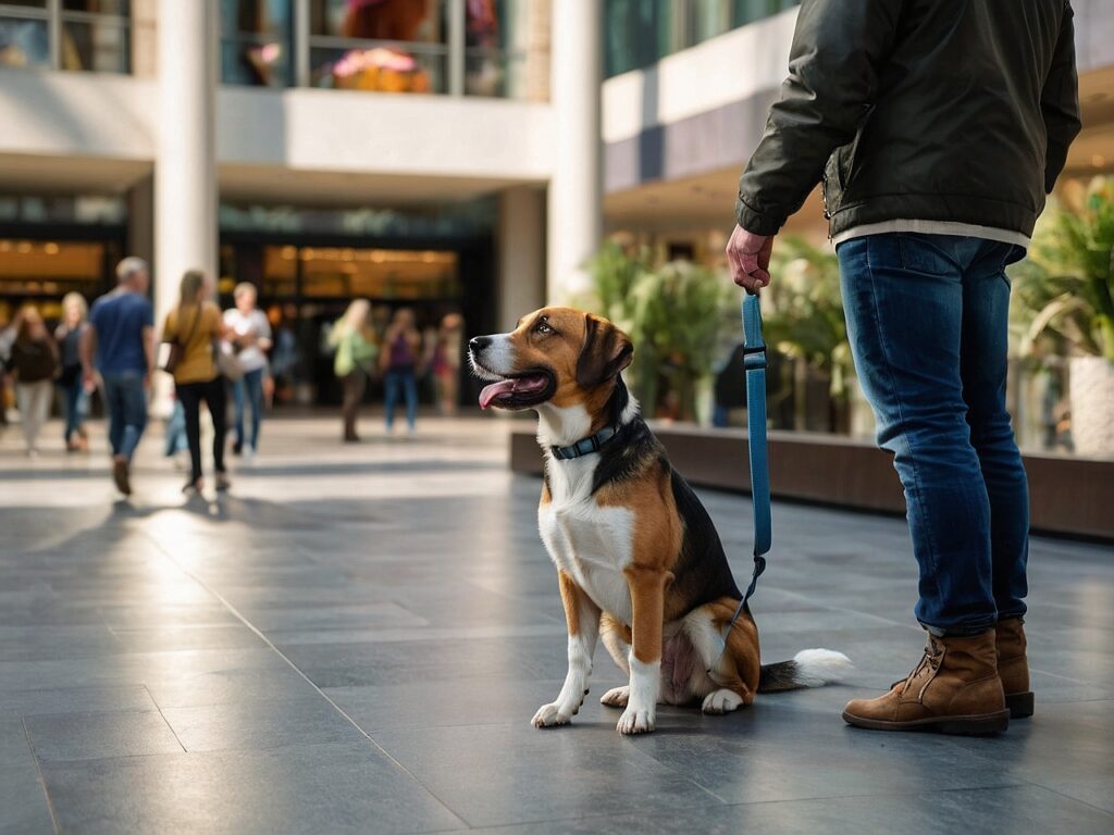 dog-training-at-an-outdoor-mall